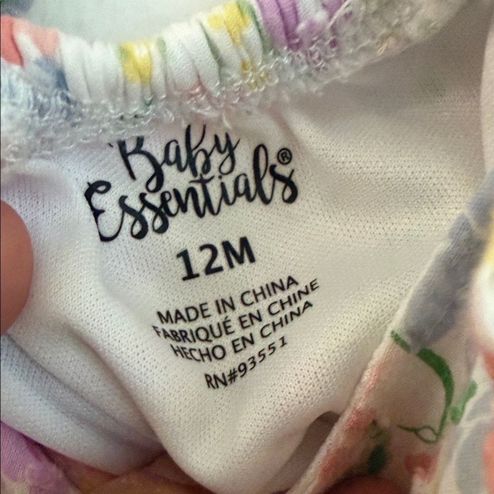 Baby Essentials Pastel Floral Dress in White, Pink, Lavender, Yellow, Green - Picture 3 of 4